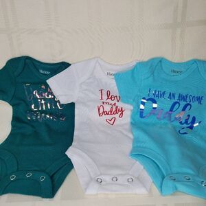 3 Hanes Onsies 